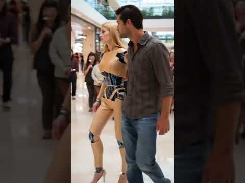 Walking with My AI Wife 🤖👫 #robot #robotics #futuretech #femalerobot #robot